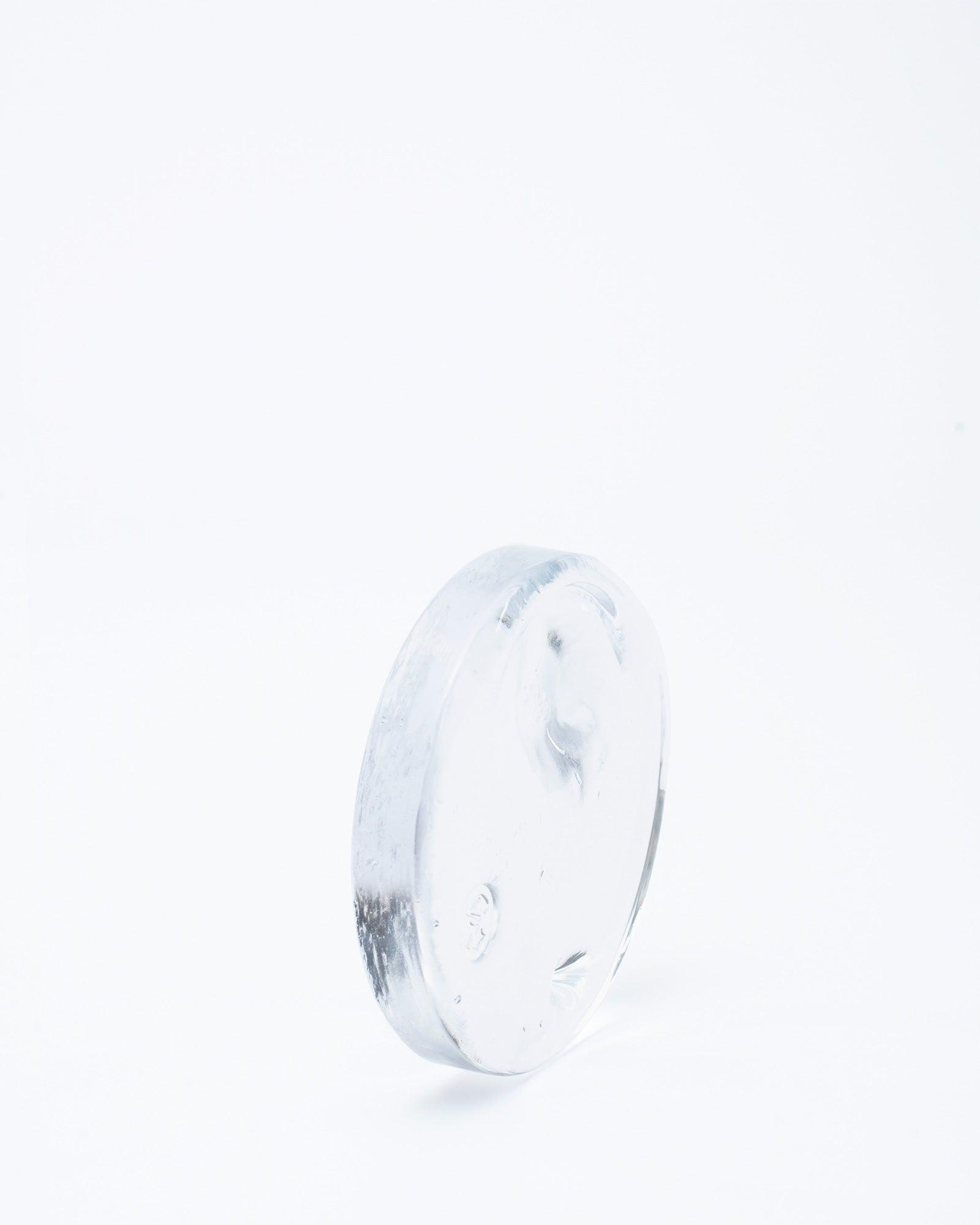 Handmade glass incense burner on white background